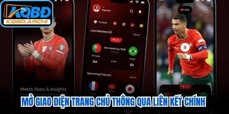 Mở giao diện trang chủ thông qua liên kết chính để xem live chuẩn