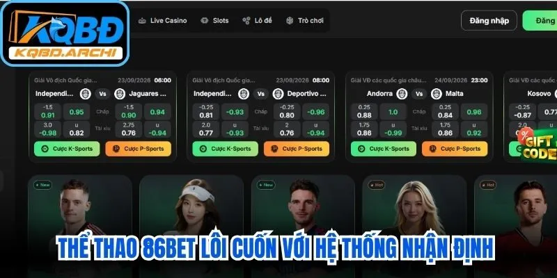 Thể thao 86BET lôi cuốn với hệ thống nhận định và soi kèo hiện đại